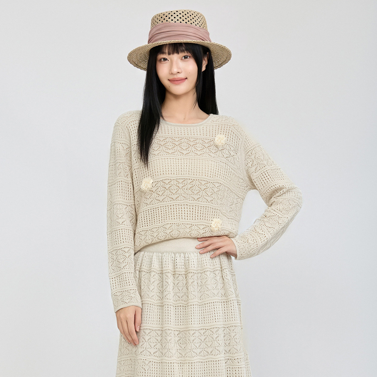 条纹针织衫女款2026秋季羊毛衫
