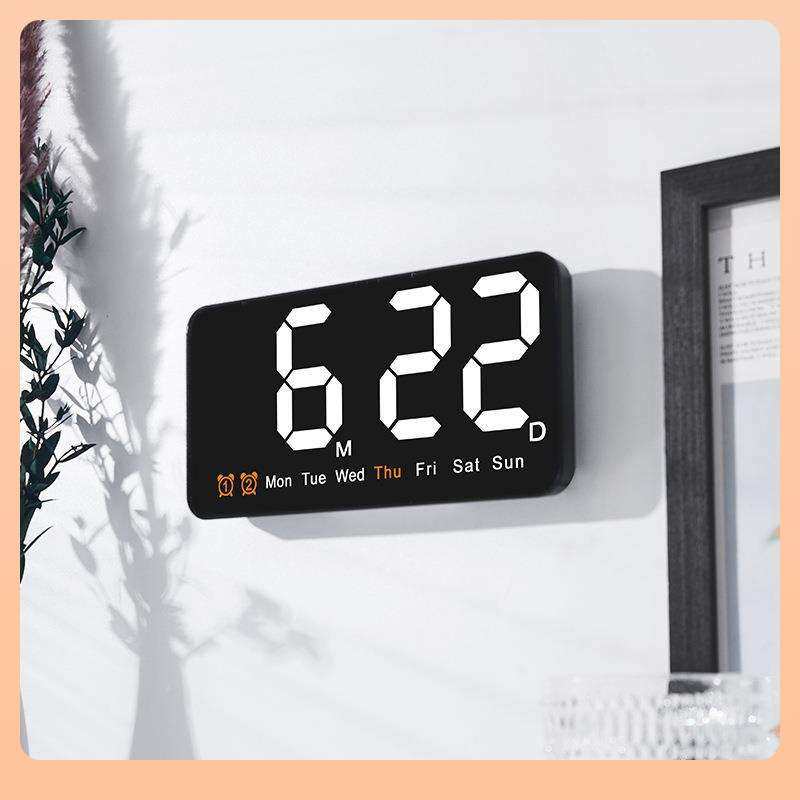 LED数码电子钟万年历数字钟闹钟插电座钟大字客厅静音夜光电子表