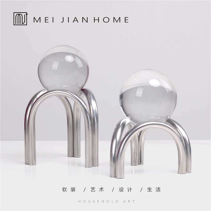 现代轻奢金属拱门摆件客厅电视柜酒柜办公室桌面高档装饰品