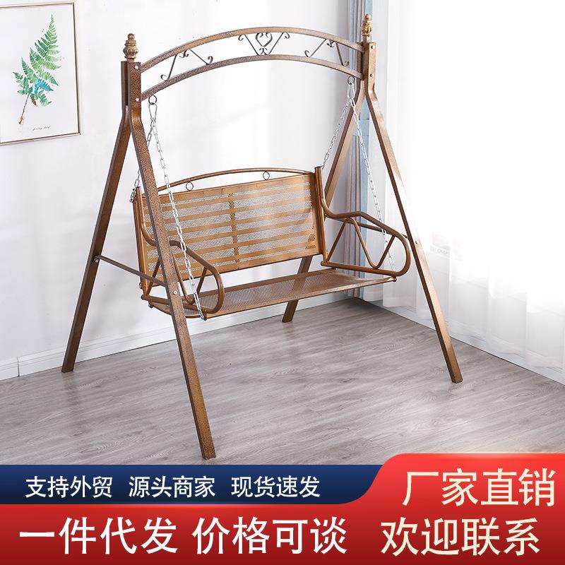 户外庭院室内阳台秋千摇椅铁艺休闲吊椅吊篮椅室外家用双人秋千椅