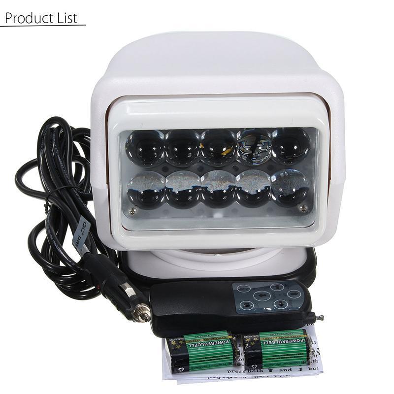厂家50W LED遥控探照灯车船用远程强光搜索灯LED车载遥控射灯