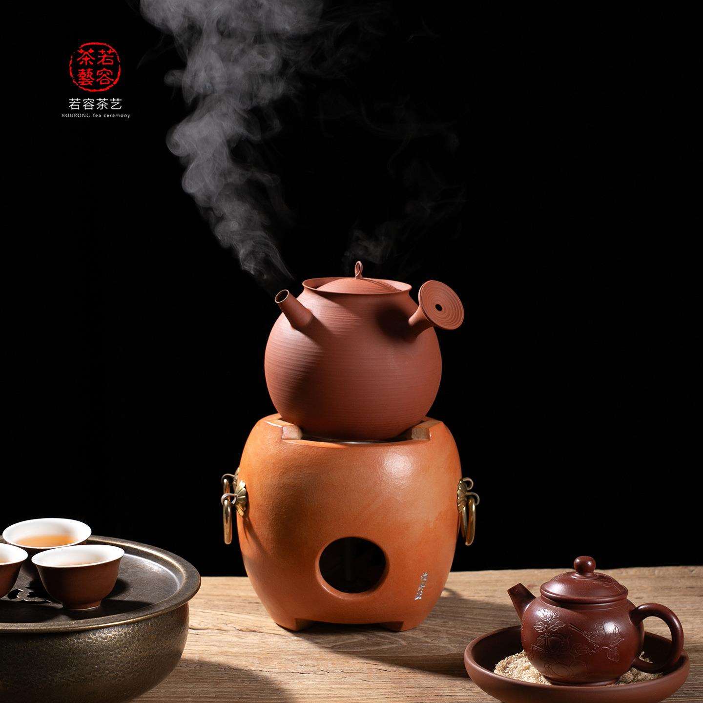 闽西副榜炉电热丝煮茶炉工夫茶红泥电炭炉改装茶炉手工砂铫电陶炉