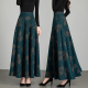 长裙 大摆显瘦大码 2025秋冬新款 印花半身裙女百搭高腰a字裙中长款