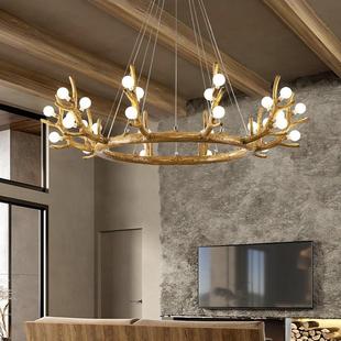 北欧家用鹿角树枝灯 饰灯创意工业风客厅吊灯 客栈民宿餐厅艺术装