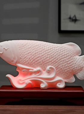 家居玄关年年有鱼摆件客厅酒柜装饰创意办公前台店铺开业春节礼品