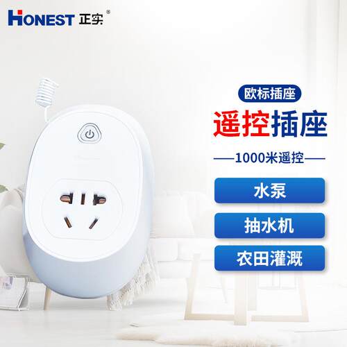 正实220V欧标转换器无线遥控插座可穿墙电源控制器家用开关