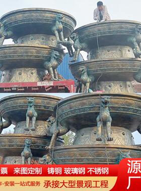 大型纯铜火盆摆件铜雕楚雄彝族烤火盆雕塑铸造彝族火盆