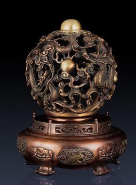 纯黄铜九转乾坤鼎摆件办公室家居客厅装饰铜制工艺品九转乾坤摆件