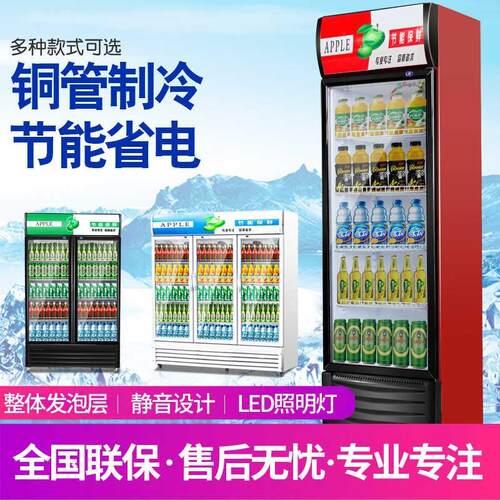 商用啤酒柜单双门保鲜冷藏饮料柜超市立式冰箱水果蔬菜保鲜柜