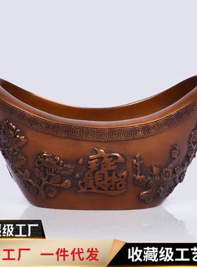 铜欣祥紫铜《四季元宝》聚宝盆家居办公开业商务礼品工艺品摆件