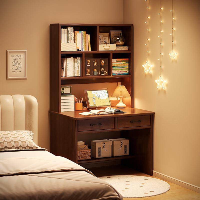 实木书桌书架一体桌子卧室简约现代书架梳妆台收纳柜学生写字专用,鲜花速递/花卉仿真/绿植园艺,割草机/草坪机,淘宝优惠券,粉丝福利购,淘宝优惠卷