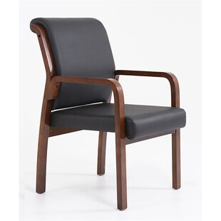 办公室会议椅企业单位传统皮面四脚椅酒店客房座椅写字板接待椅