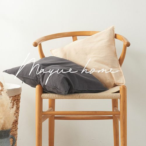 蔓越家 简约纯色水洗棉抱枕样板间客厅沙发靠垫床头靠枕抱枕套