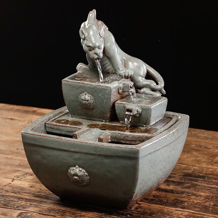 禾潼 招财流水摆件高档店铺茶室开店送礼公司办公室开业礼物