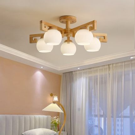 客厅灯北欧简约大气实木卧室餐厅灯日式原木书房新中式吸顶灯