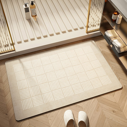 浴室地垫化妆室淋浴房门口硅藻泥吸水凉垫家用厕所免洗可擦防滑脚