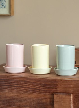 【家居帮手】底部可沥水陶瓷筷子筒餐桌收纳装饰摆件刀叉勺收纳筒