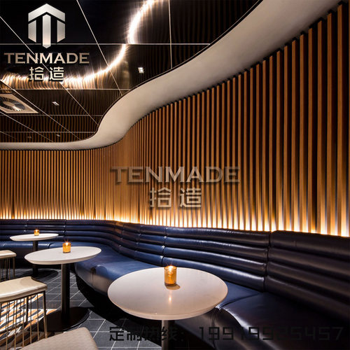 定制饭厅咖啡厅靠墙软包半圆形卡座沙发组合 KTV包厢酒吧卡座桌椅