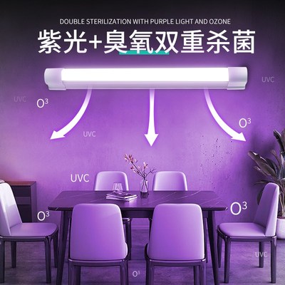 衣柜卧室紫光外线杀菌消毒灯管家用车内户外多功能应急照明灯充电