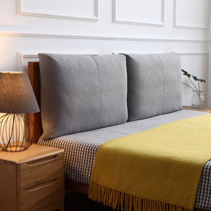 无床头海绵靠垫欧式榻榻米床头靠背板布艺软包套罩可固定绑带拆洗