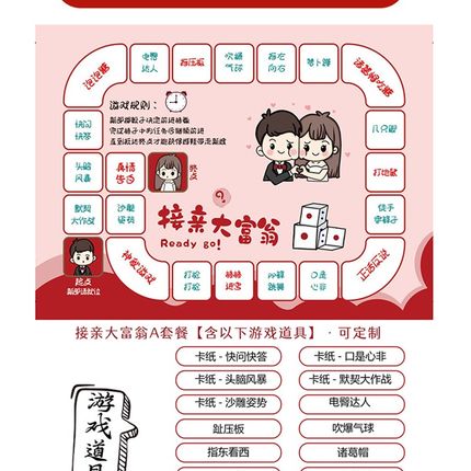 接亲大富翁游戏整蛊新郎伴郎结婚婚礼文明堵门骰子道具全套可定制