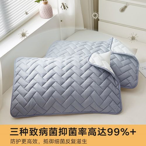 高端纯棉枕巾一对装新款全棉加厚防头油吸汗枕头套巾绑带款不脱落