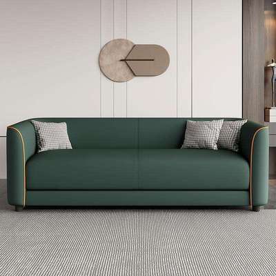 猫爪皮简约轻舍小户型客厅公寓出租屋理发店双人三人便捷沙发