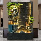 假山喷泉落地水幕墙玄关屏风循环水景观客厅阳台办公室内流水摆件