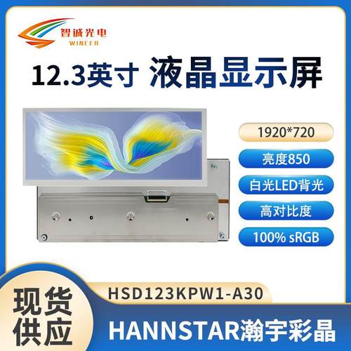 12.3寸液晶显示屏1920*720中控车载模组瀚彩液晶屏HSD123KPW1-A30