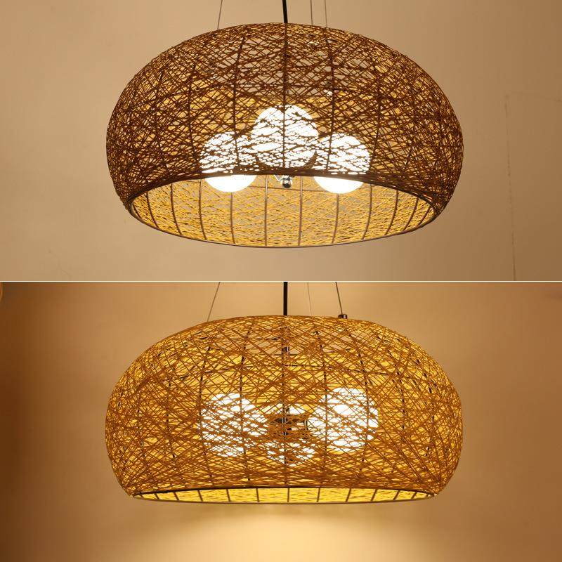 禅意茶室吊灯椭圆灯创意个性吊灯藤艺多头LED鸟巢灯 中式复古餐厅,家装灯饰光源,智能吊灯,淘宝优惠券,粉丝福利购,淘宝优惠卷