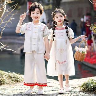 2026新款广西三月三儿童壮族瑶族白族汉服少数民族风表演服装