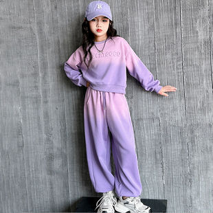 2025新款女童运动套装春装中大童时髦洋气卫衣儿童冬装加绒两