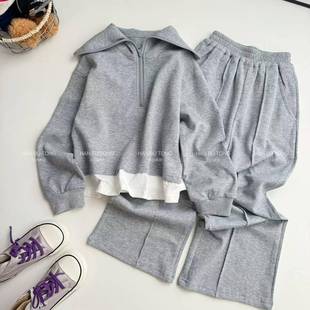 2026新款女童春秋款韩版休闲卫衣套装中大童女孩时髦儿童运动