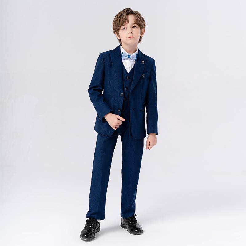 2026新款儿童西装套装秋冬花童礼服男童演讲合唱主持钢琴马甲