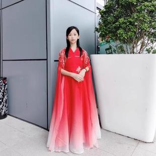 2026新款女童礼服中国风中大童弹古筝演出服艺考主持朗诵民乐