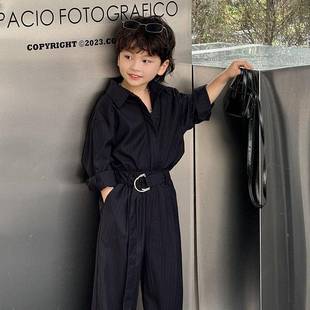 2026新款男童衬衫长裤套装春季休闲中大童宽松时尚儿童服装童