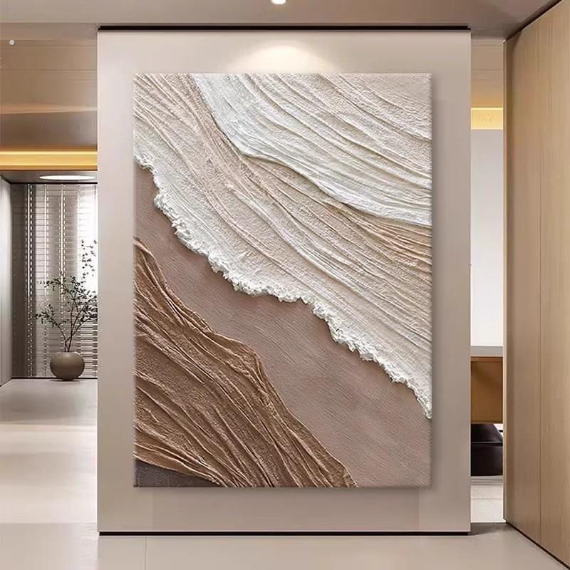 现代简约客厅落地挂画抽象艺术肌理沙发背景墙装饰画玄关餐厅壁画