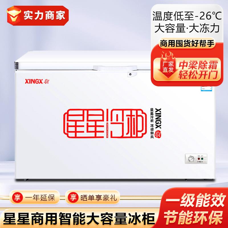 星星冰柜冷藏保鲜冷冻冰箱速冻雪糕冷饮海鲜柜卧式冷柜商用冰柜