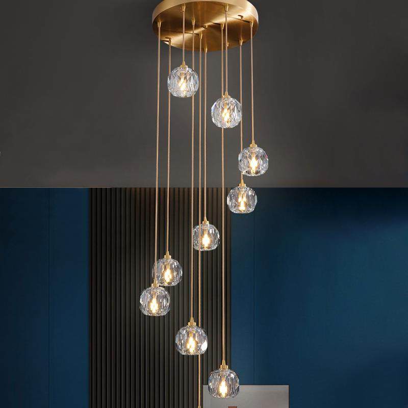 复式楼梯吊灯客厅灯公寓现代轻奢水晶餐厅简约别墅创意loft长吊灯,鲜花速递/花卉仿真/绿植园艺,割草机/草坪机,淘宝优惠券,粉丝福利购,淘宝优惠卷