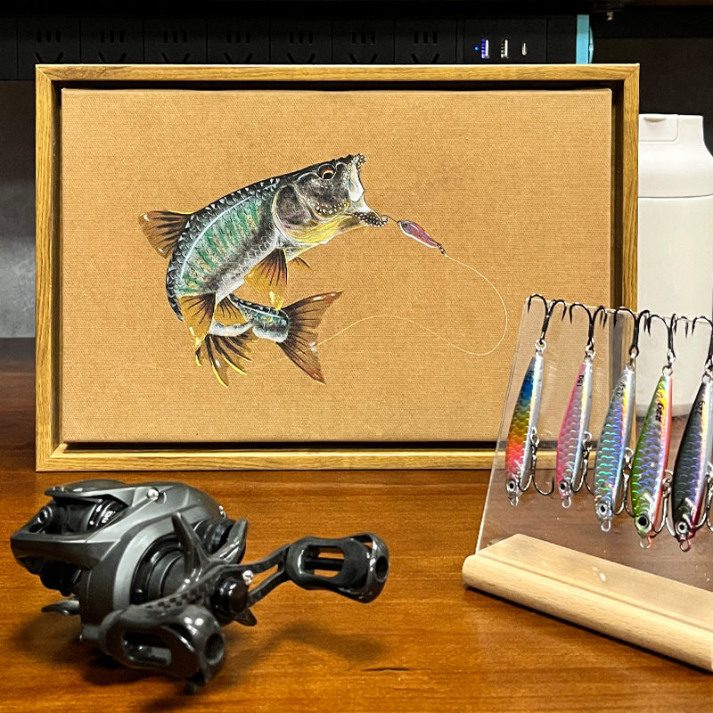 青印溪路亚饵渔具装饰画摆件鳜鱼鲈鱼军鱼鱤魚马口翘嘴壁画打印画,户外/登山/野营/旅行用品,路亚饵,淘宝优惠券,粉丝福利购,淘宝优惠卷