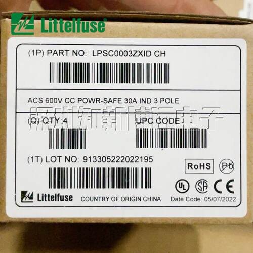 进口美国力特LPSC0003ZXID 30A 600V 3P 10*38保险丝管座熔断器座