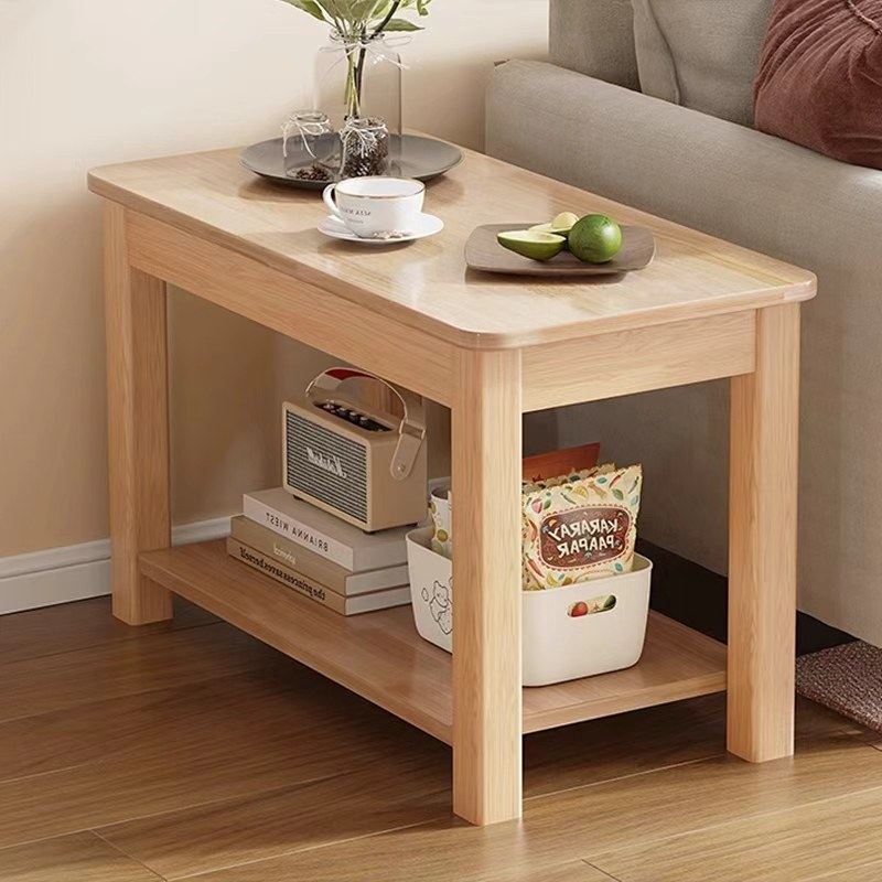 实木小方桌小茶几家用沙发边几客厅置物架简约床头桌子环保可调节