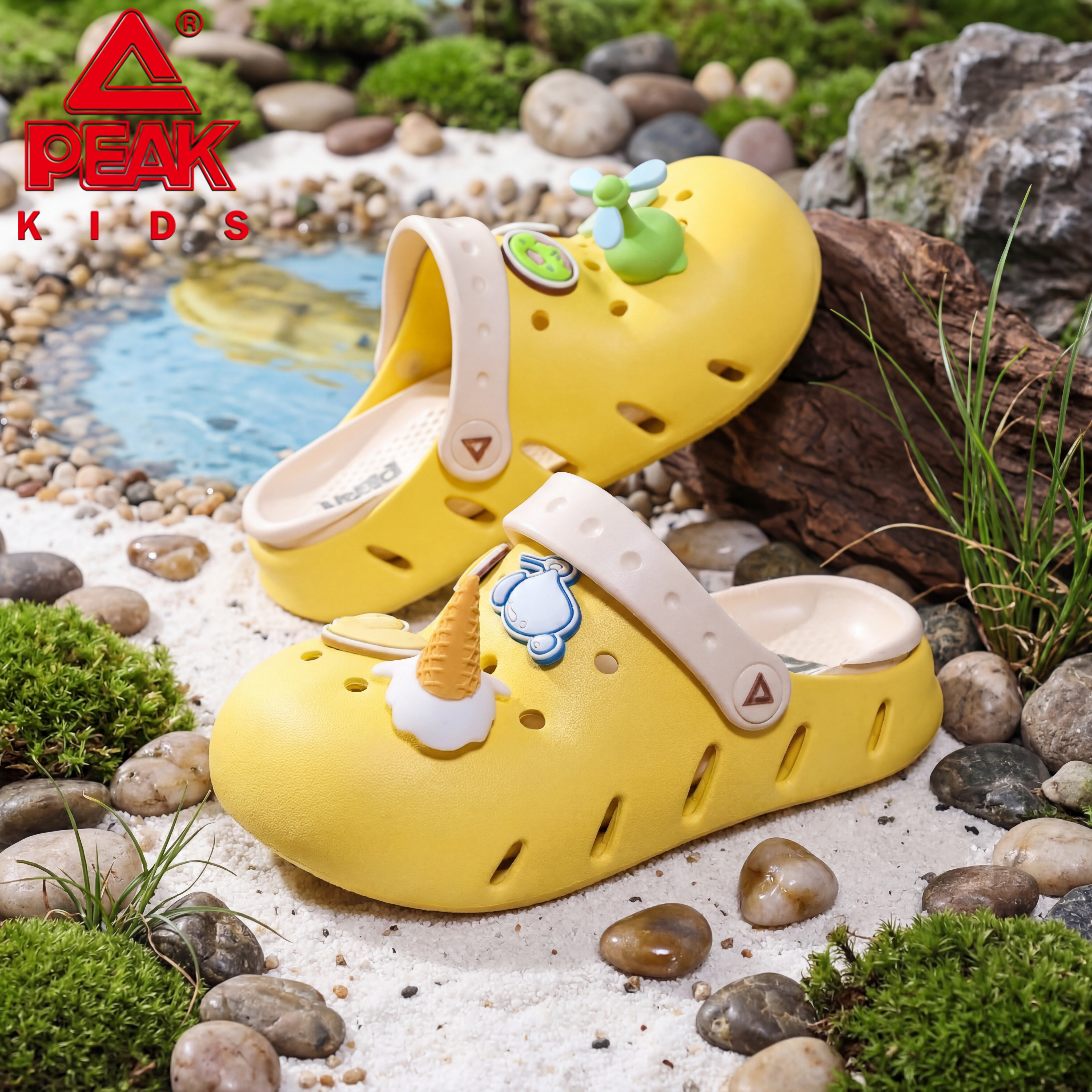 匹克儿童洞洞鞋女童凉拖夏季新款外穿拖鞋防滑小孩轻便软底沙滩鞋