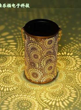 跨境太阳能铁艺镂空创意摆件厂家庭院装饰花园装饰阳台露台灯