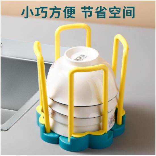 家用沥水碗架厨房置物架单层旋转伸缩多功能饭碗收纳架水池放碗架
