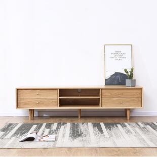 北欧实木云端电视柜现代地柜组合小户型简约白橡木视听柜厂家