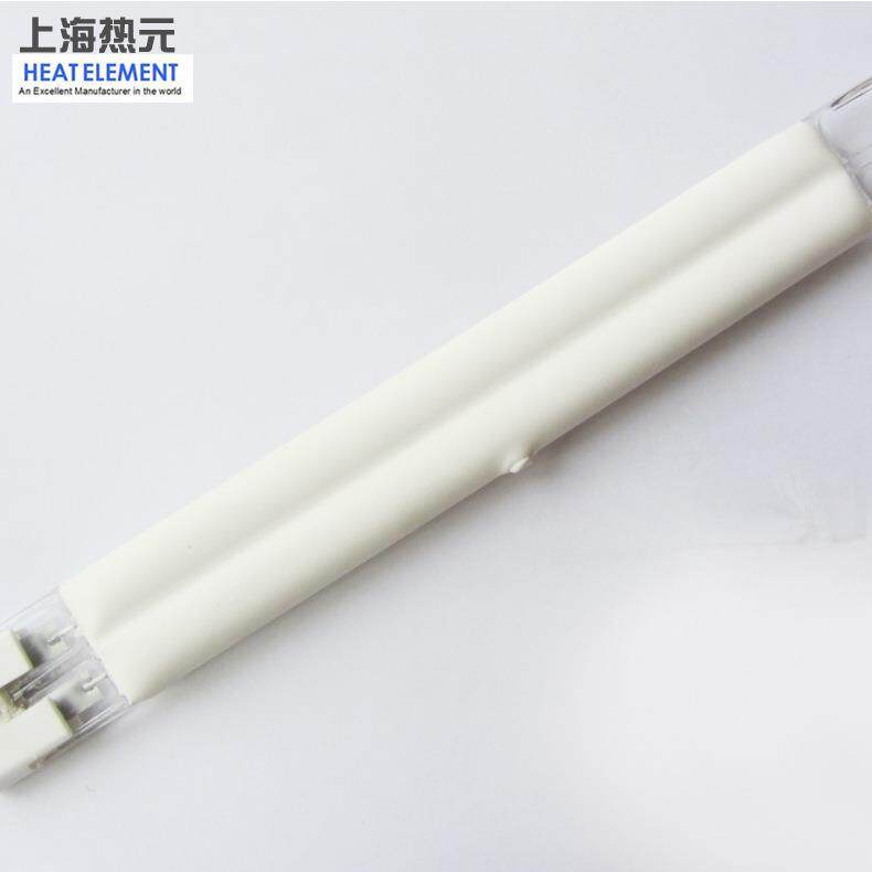 双孔直管红外线加热管短波半镀白钨丝加热灯管工业高温电发热管