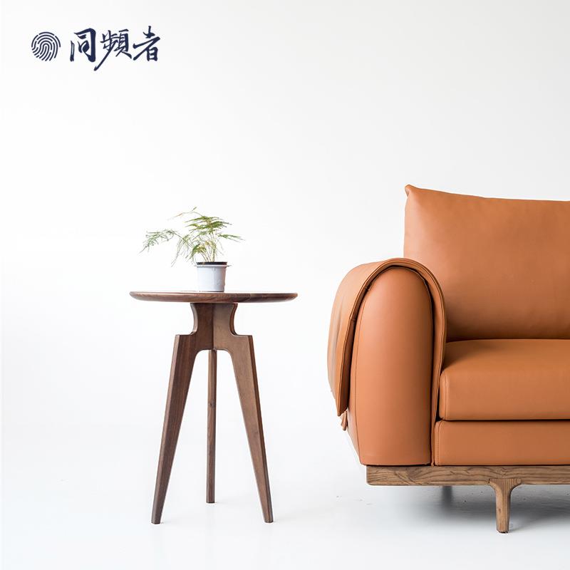 同频者 创意北欧实木沙发边几黑胡桃木小桌子茶几床头边几