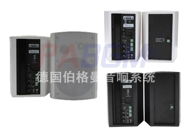 自带功放有源挂壁喇叭 一对价 30W*2 专卖店挂壁音响 独立高音