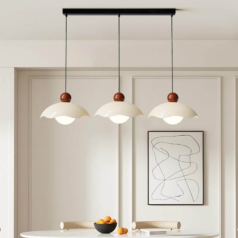 2024年新款奶油风餐厅灯现代简蛋壳吧台灯全光谱高显色一字长吊灯,家装灯饰光源,智能吊灯,淘宝优惠券,粉丝福利购,淘宝优惠卷